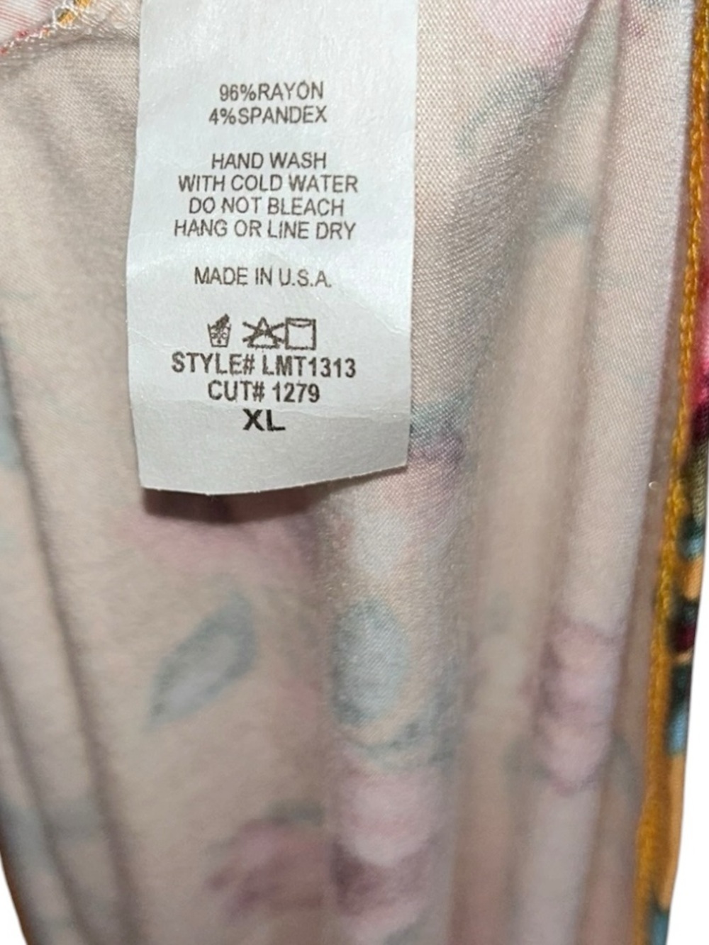 Lovely Melody Mustard Floral Babydoll Top XL Boho Peplum Bell Sleeve Rayon Blend - Picture 6 of 6